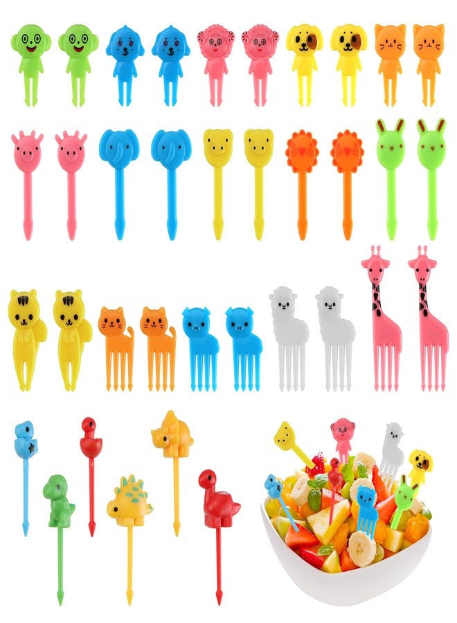 Nextpal 36 Pcs Animal Kids Food Picks, Cute Animal Shaped Lunch Accessories Fruit Forks Picks, for Children School Lunch Bento Box Party Snacks and Holiday Celebration Meals - Image 2